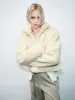 Fluffy High Collar Loose Jackets sold by Urban Revivo