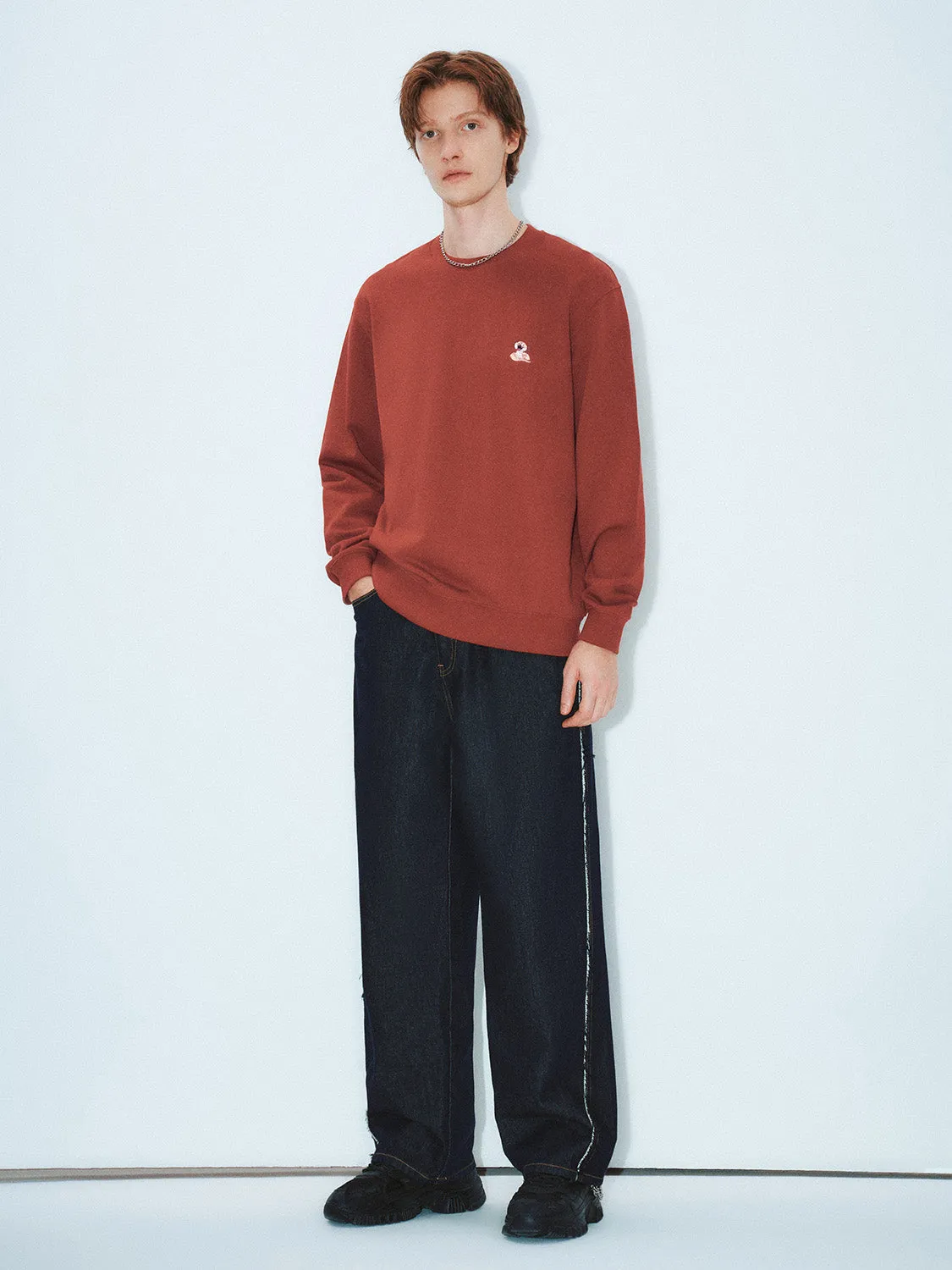 Crew Neck Sweatshirts sold by Urban Revivo product image thumbnail 4