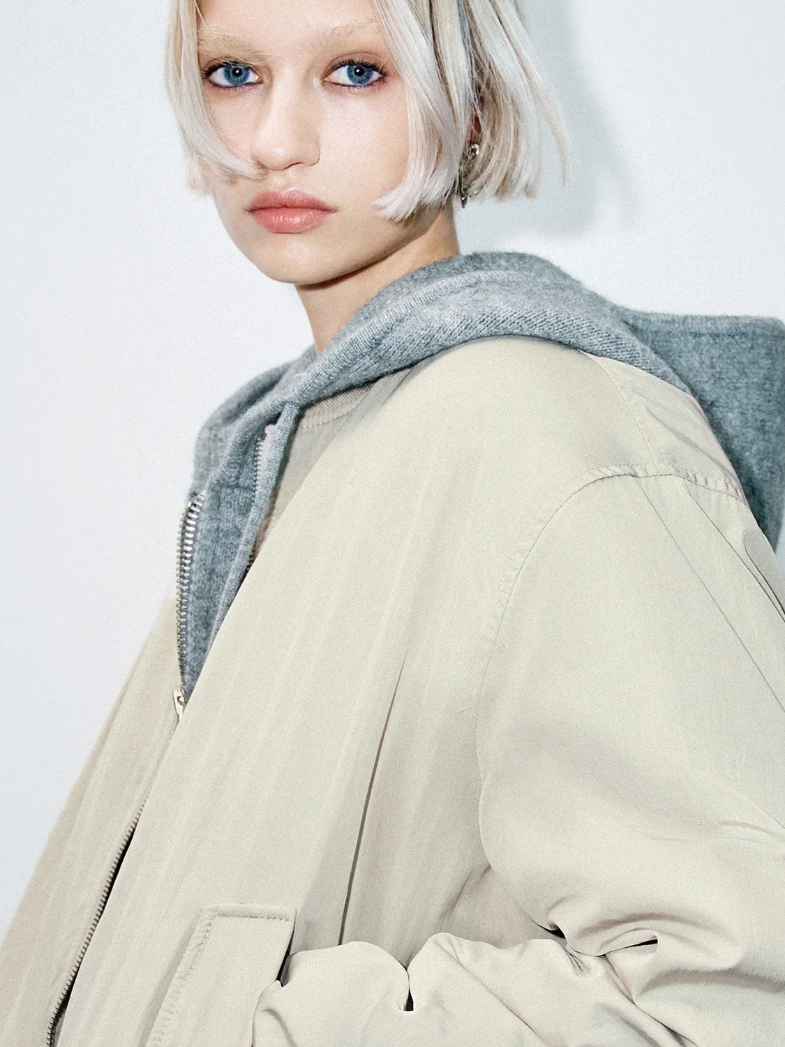 Loose Zipper Front Bomber Jackets sold by Urban Revivo product image thumbnail 5