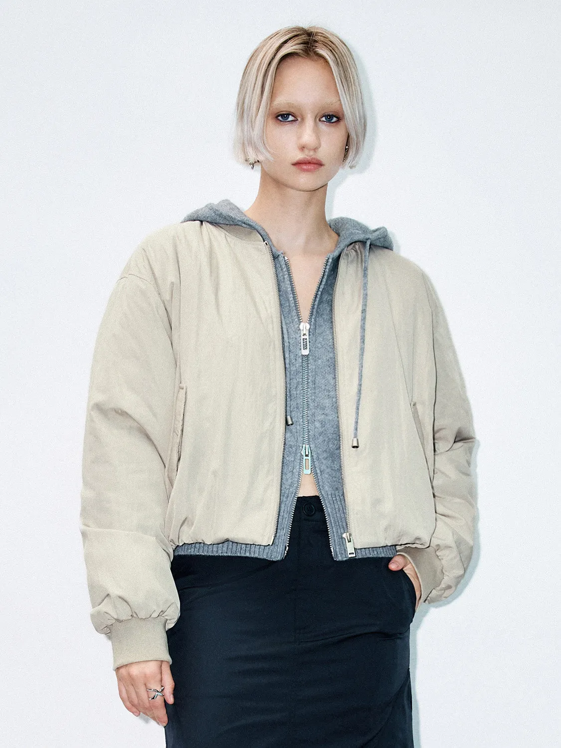 Loose Zipper Front Bomber Jackets sold by Urban Revivo