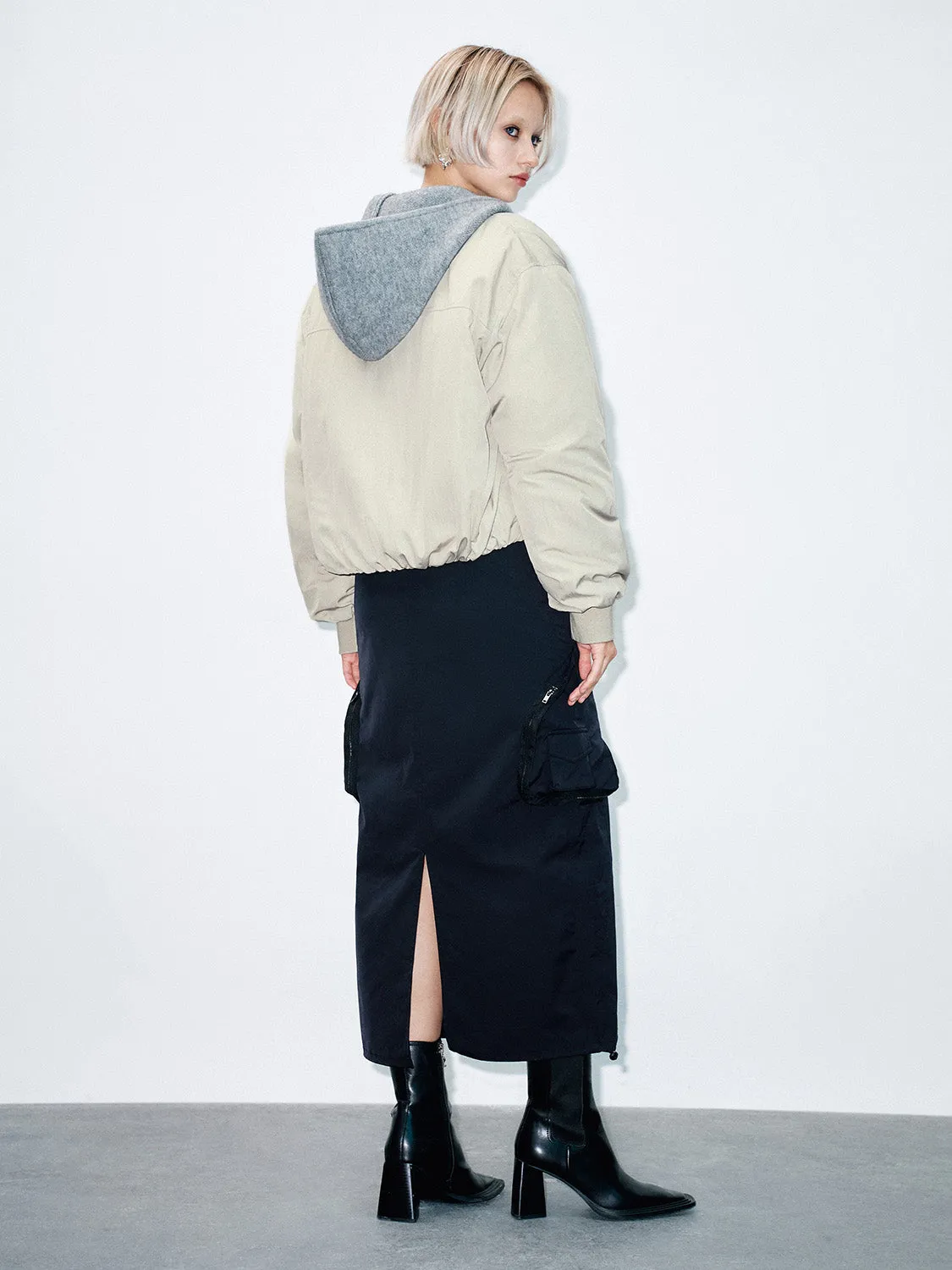Loose Zipper Front Bomber Jackets sold by Urban Revivo product image thumbnail 3