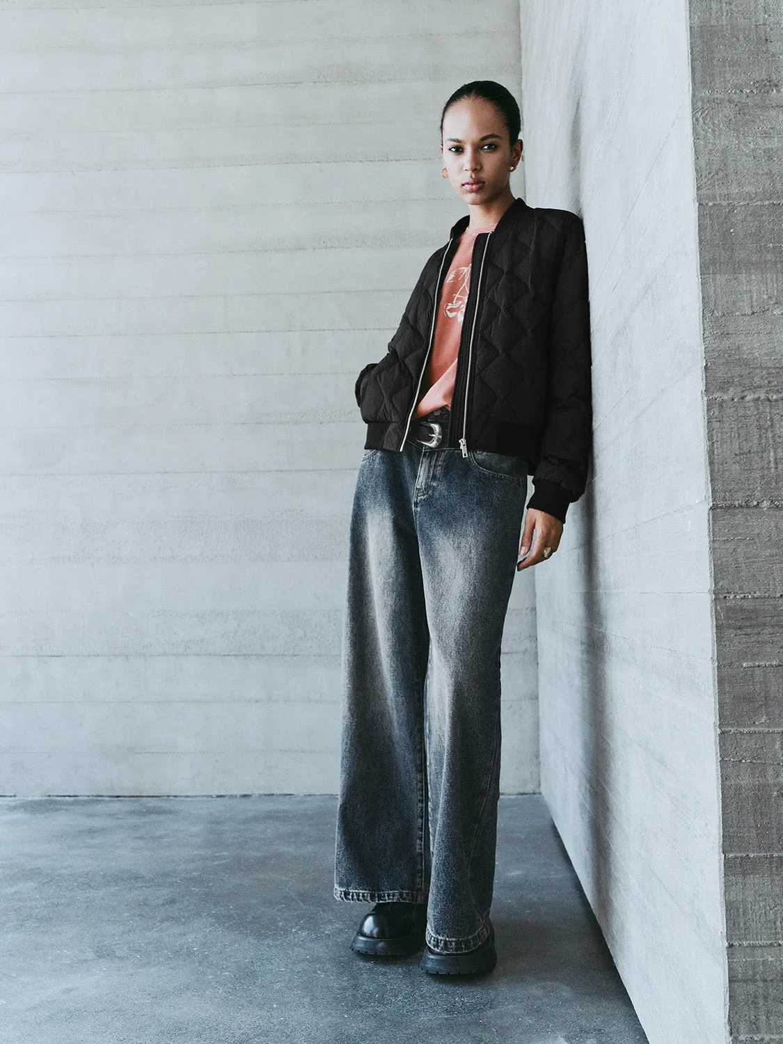 Zip Up Front Quilted Down Outerwear sold by Urban Revivo product image thumbnail 4