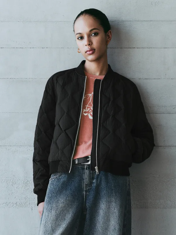 Zip Up Front Quilted Down Outerwear sold by Urban Revivo
