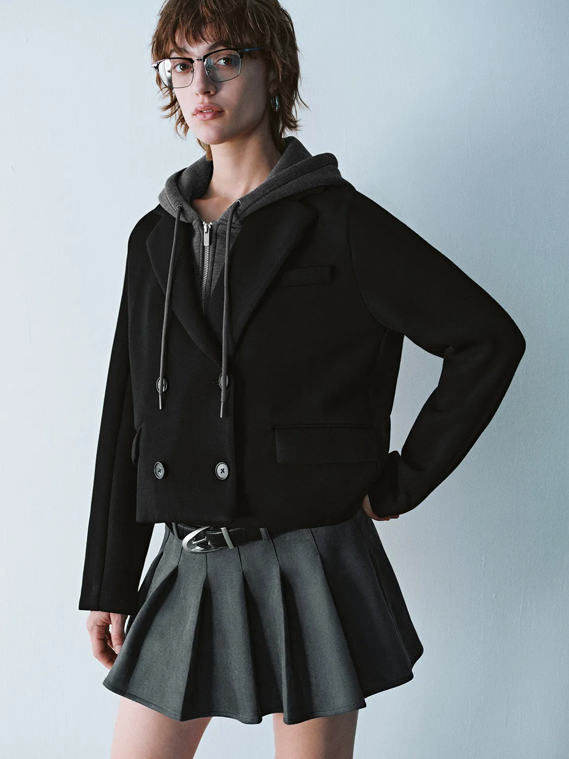 Double Breasted Hoodie Jackets sold by Urban Revivo product image thumbnail 2