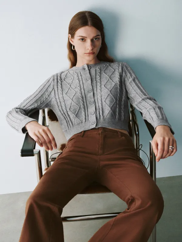 Button Up Straight Knitted Cardigans sold by Urban Revivo