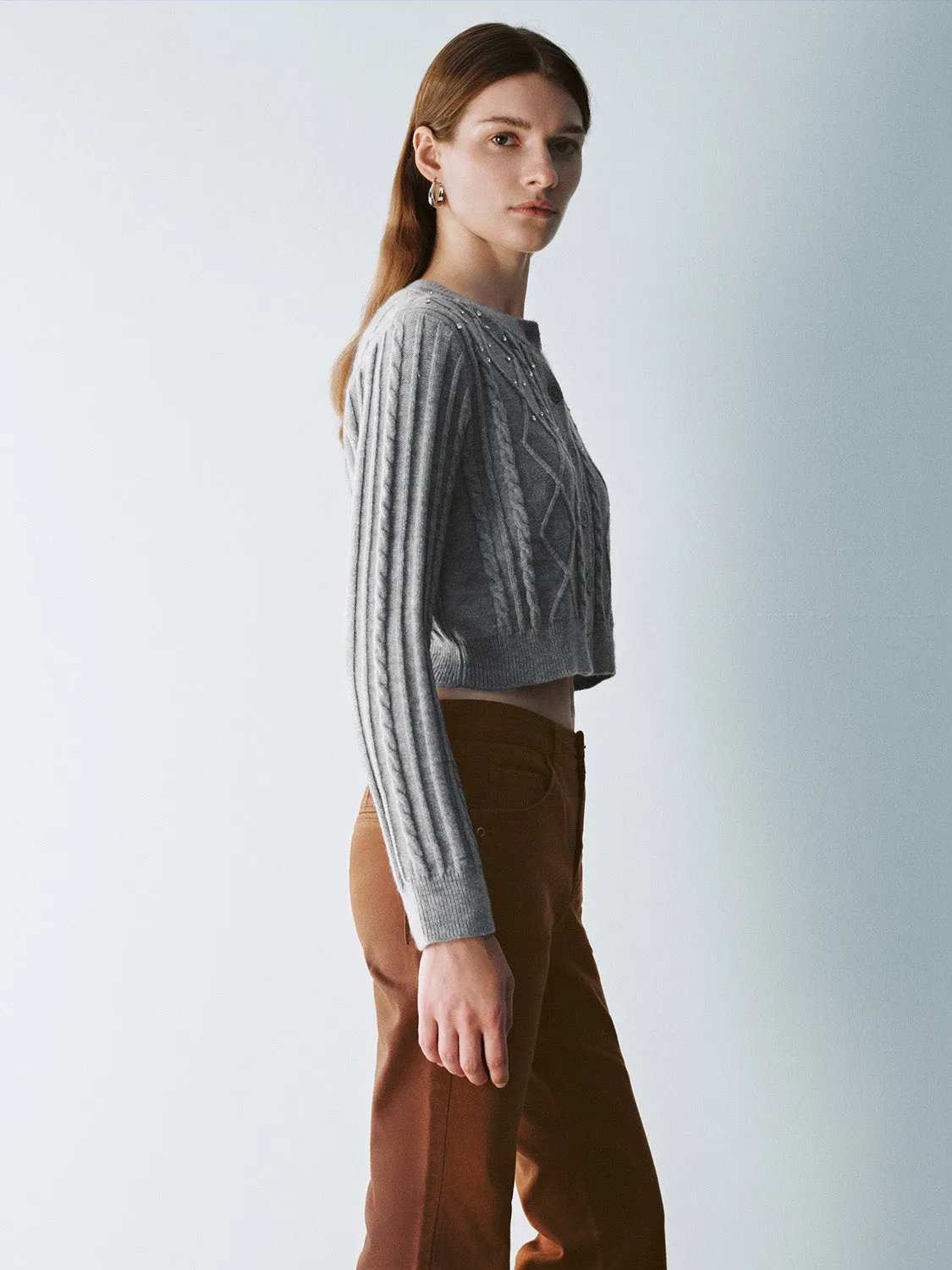 Button Up Straight Knitted Cardigans sold by Urban Revivo product image thumbnail 2