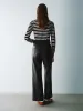 Striped Crew Neck Knitted Cardigan sold by Urban Revivo
