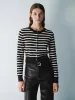Striped Crew Neck Knitted Cardigan sold by Urban Revivo