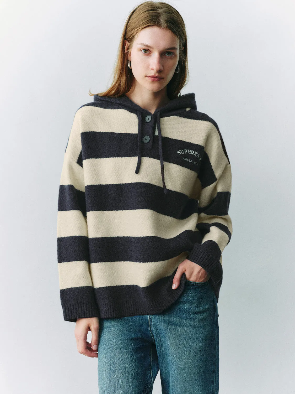 Loose Knitted Hooded sold by Urban Revivo