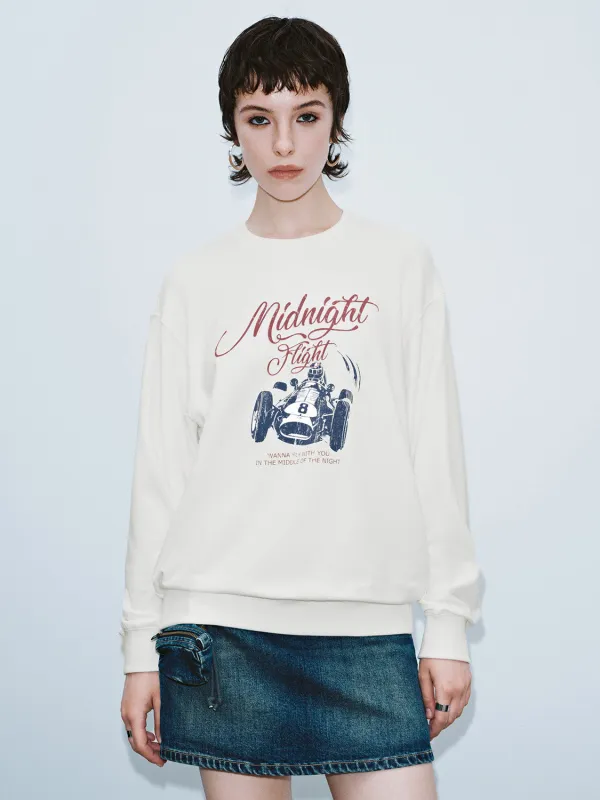 Printed Crew Neck Loose T-Shirt sold by Urban Revivo