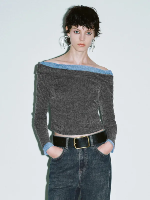 Off-Shoulder Skinny T-Shirt sold by Urban Revivo