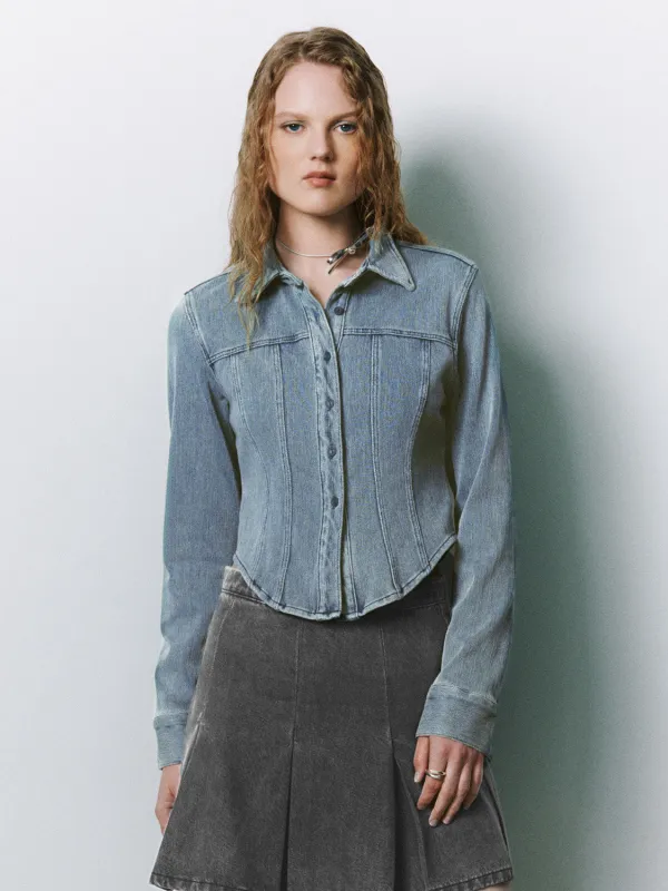 Button Up Denim Shirt sold by Urban Revivo