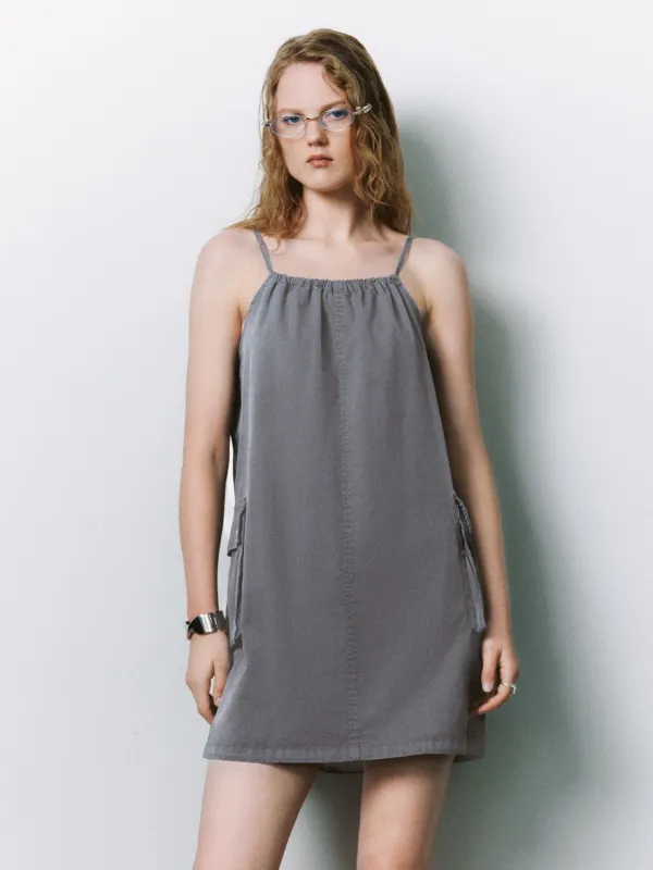 Square-cut Collar Denim Cami Dress sold by Urban Revivo