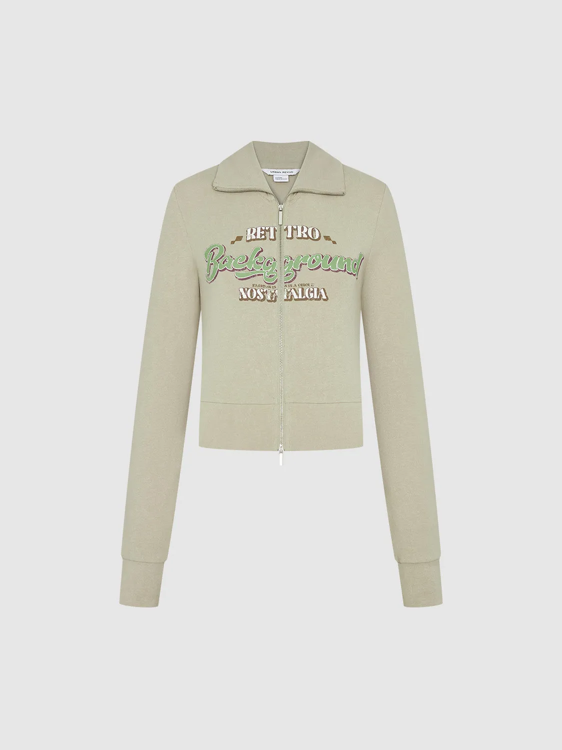 Printed Zipper Front Skinny Jacket sold by Urban Revivo product image thumbnail 2