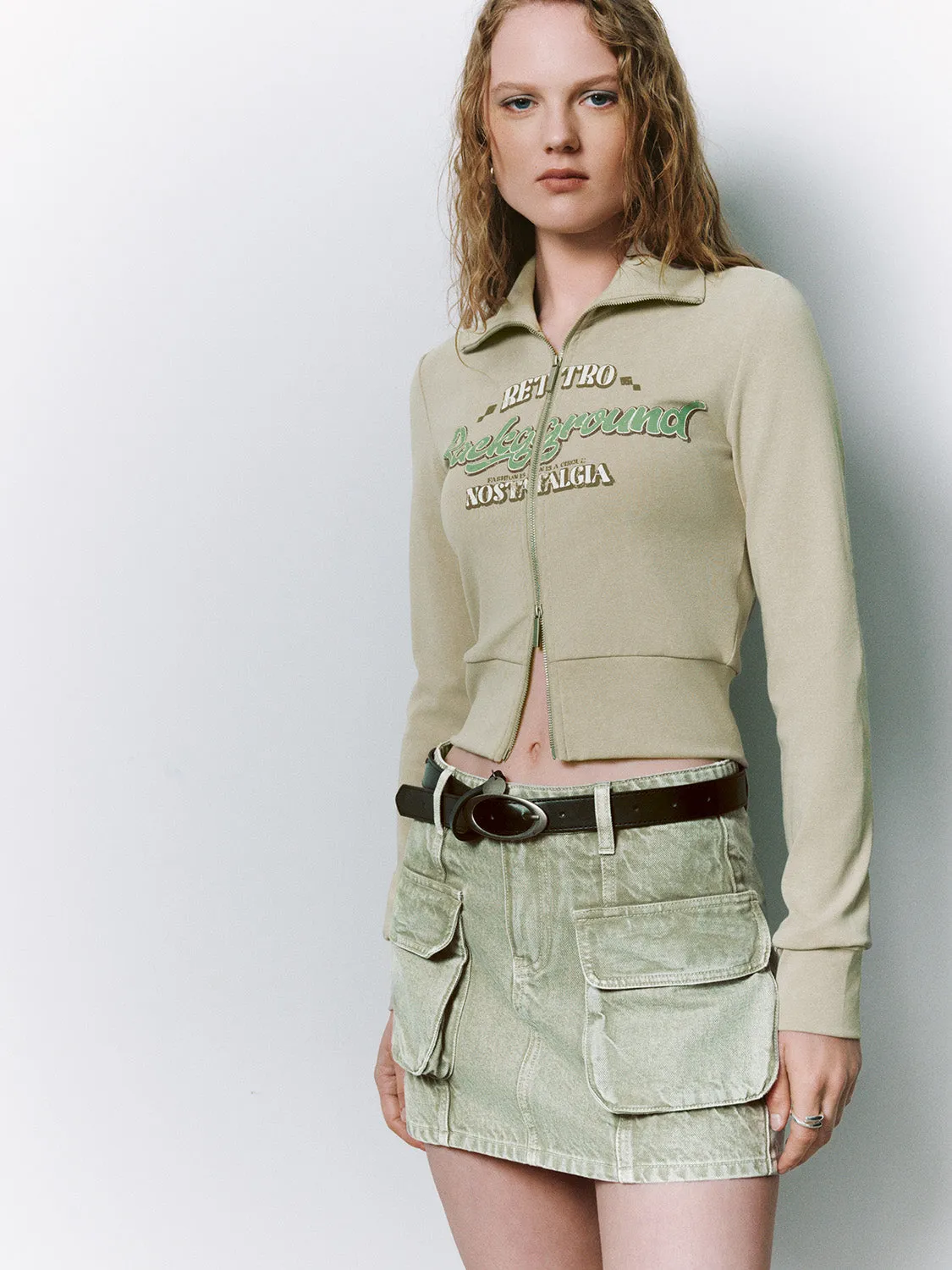 Printed Zipper Front Skinny Jacket sold by Urban Revivo product image thumbnail 3