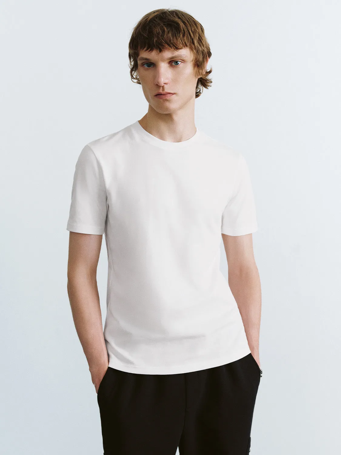 Crew Neck Straight T-Shirt sold by Urban Revivo