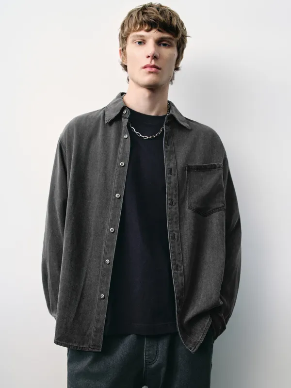 Button Up Loose Denim Shirt sold by Urban Revivo