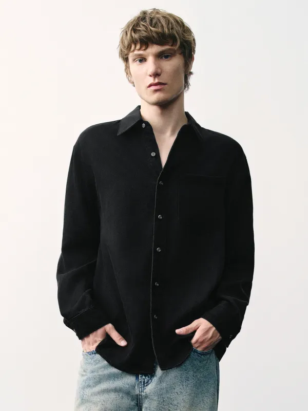 Button Up Loose Denim Shirt sold by Urban Revivo