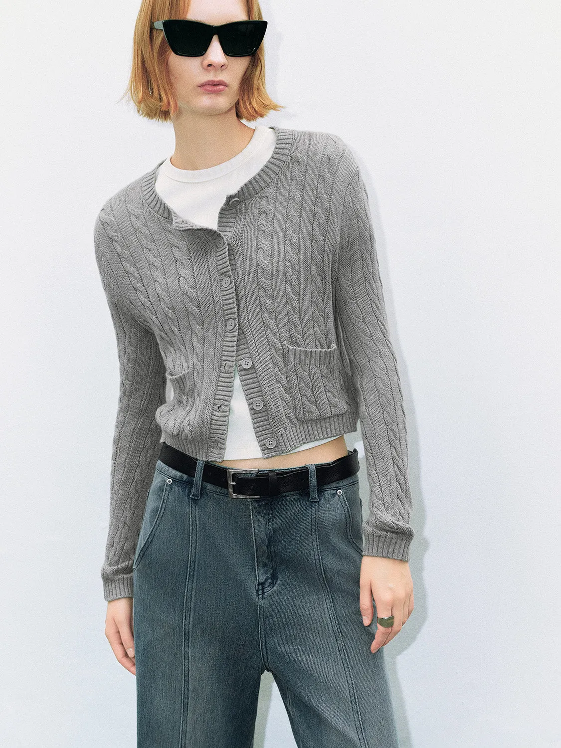 Striped Crew Neck Knitted Cardigan sold by Urban Revivo product image thumbnail 3