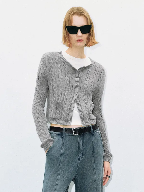 Striped Crew Neck Knitted Cardigan sold by Urban Revivo