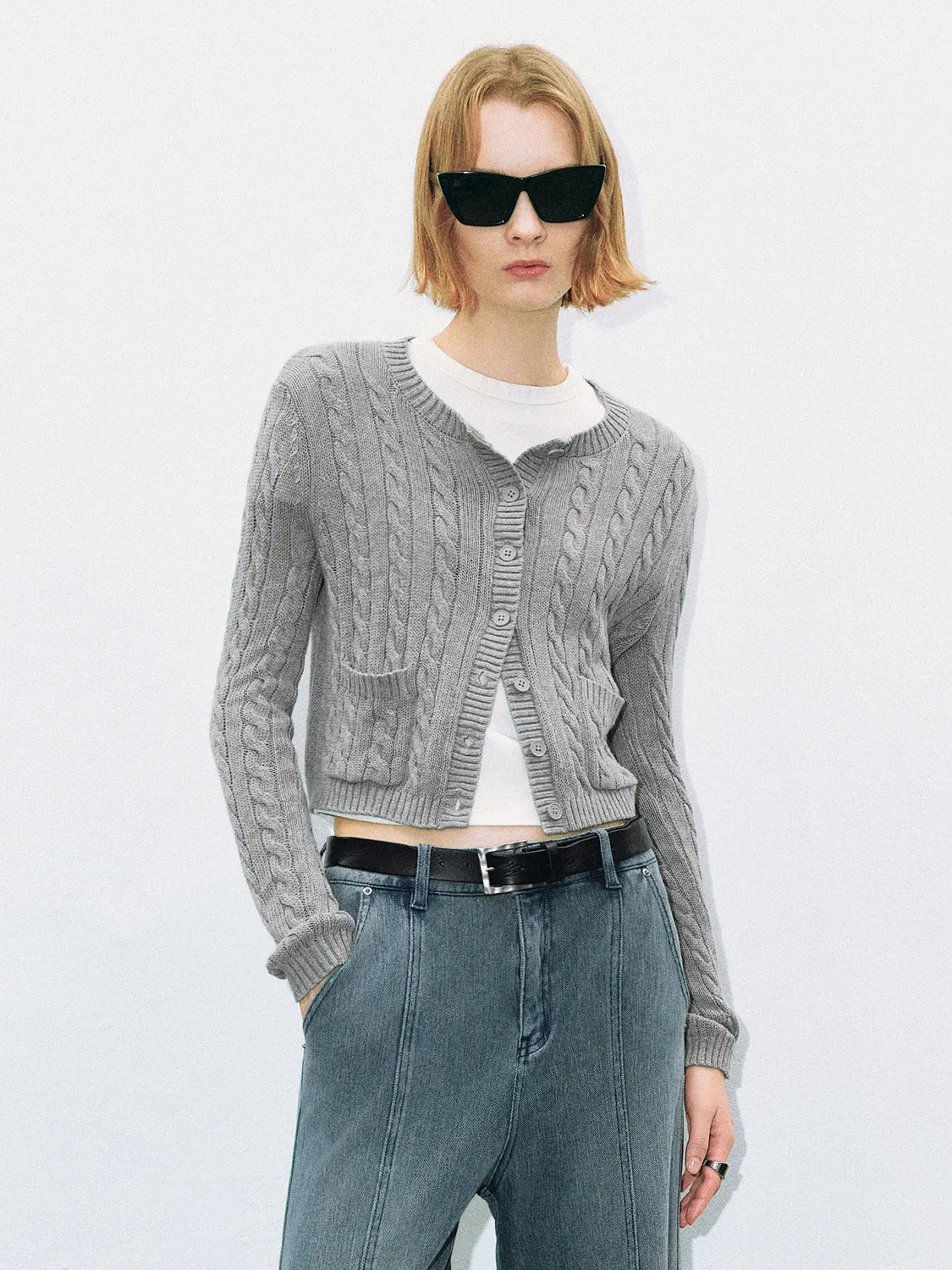 Striped Crew Neck Knitted Cardigan sold by Urban Revivo