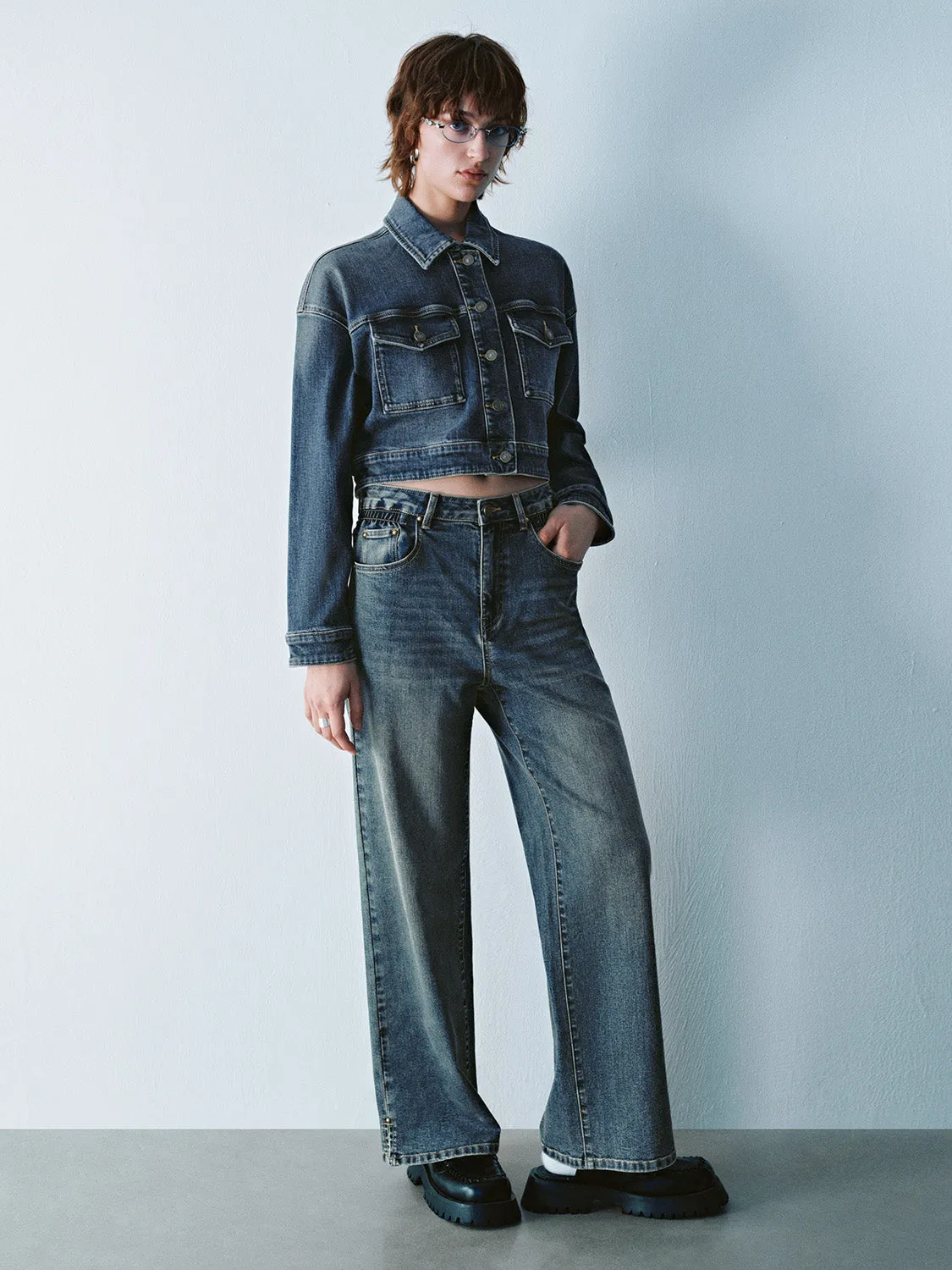 Cropped Denim Jackets sold by Urban Revivo product image thumbnail 4