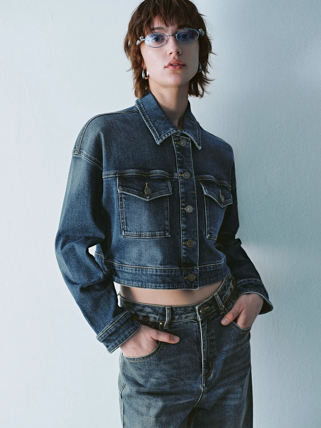 Cropped Denim Jackets sold by Urban Revivo product image thumbnail 2