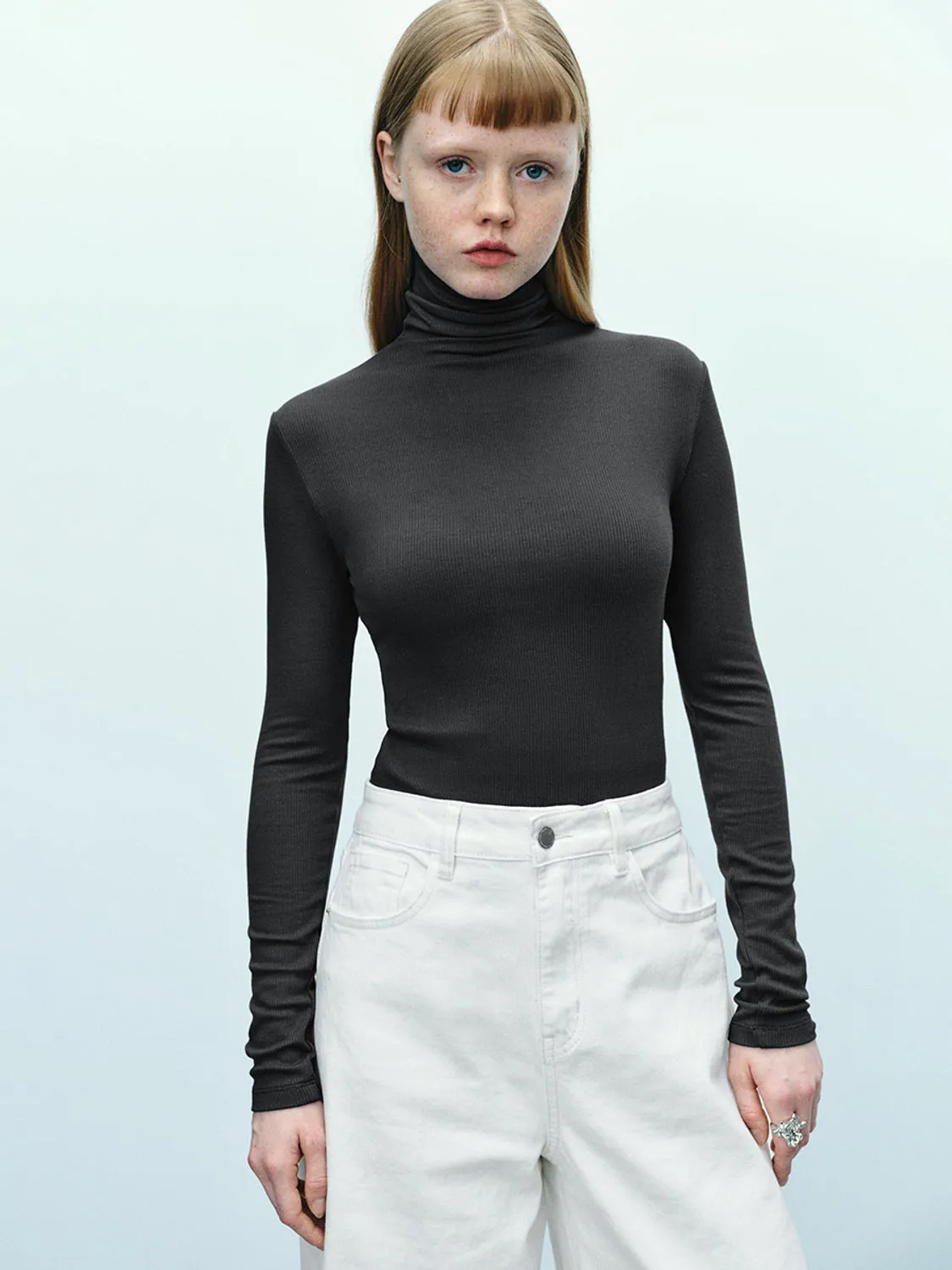 Turtle Neck Skinny T-Shirt sold by Urban Revivo