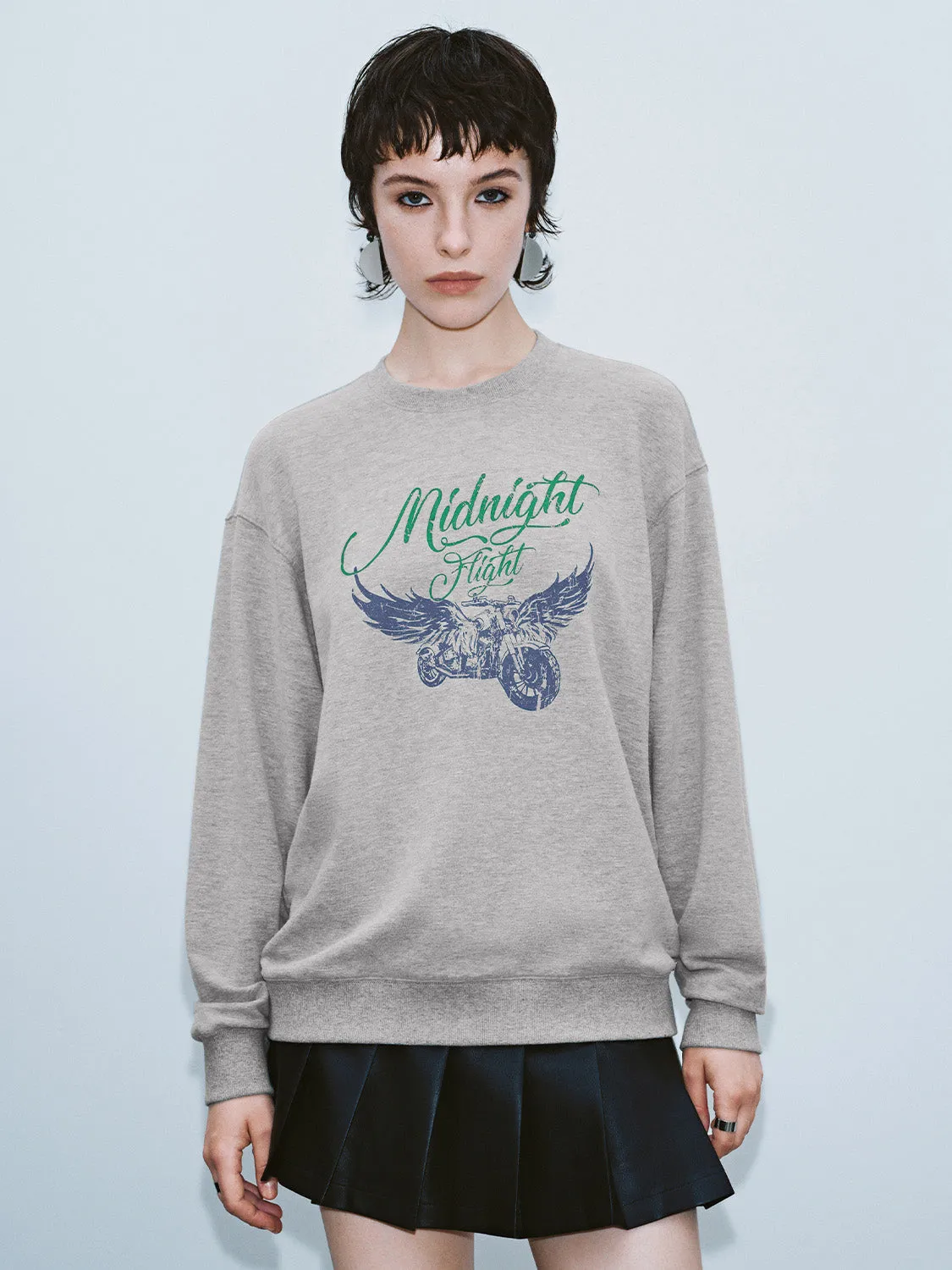Printed Crew Neck Loose T-Shirt sold by Urban Revivo