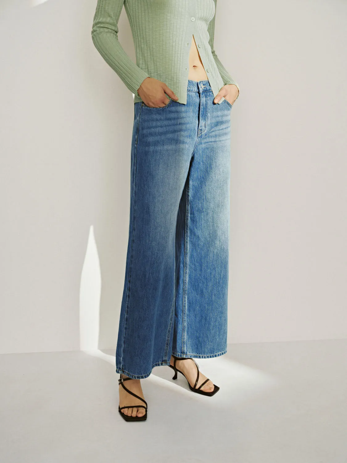 Wide-Leg Denim Jeans sold by Urban Revivo product image thumbnail 3