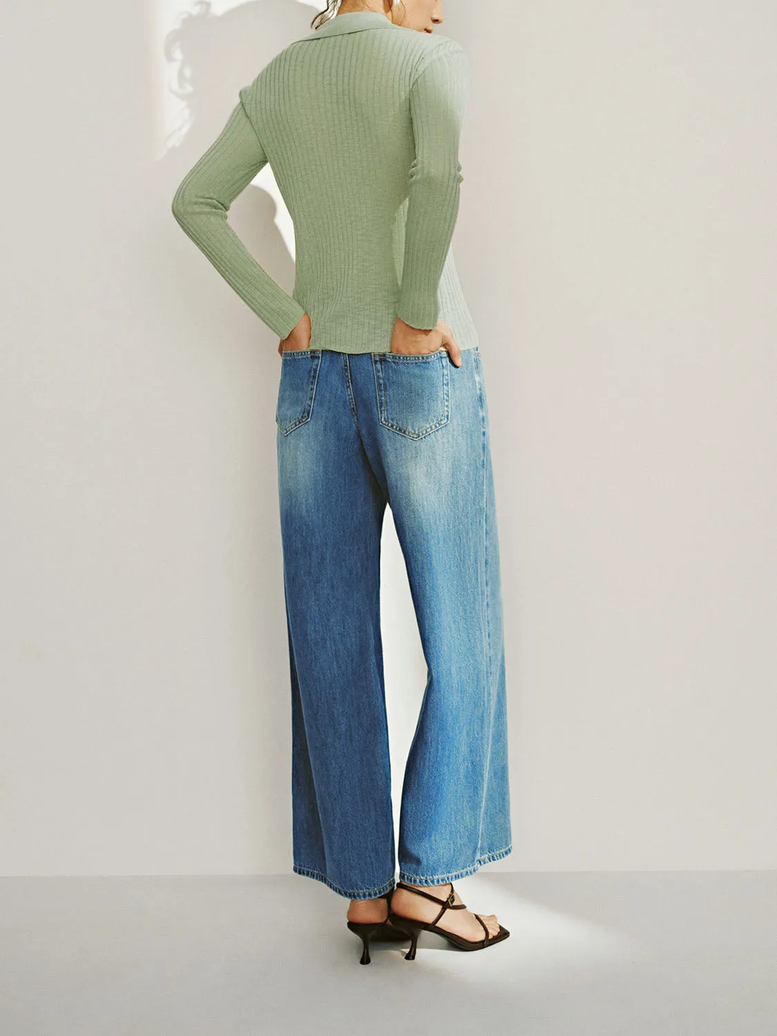 Wide-Leg Denim Jeans sold by Urban Revivo product image thumbnail 5