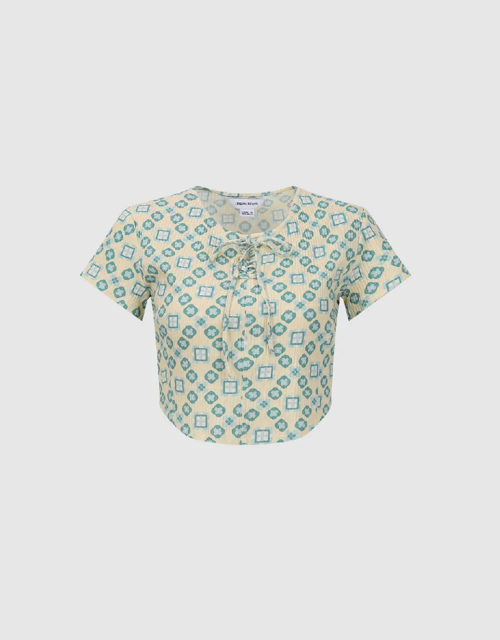 Tie Front Crew Neck Skinny Knitted T-Shirt sold by Urban Revivo product image thumbnail 4