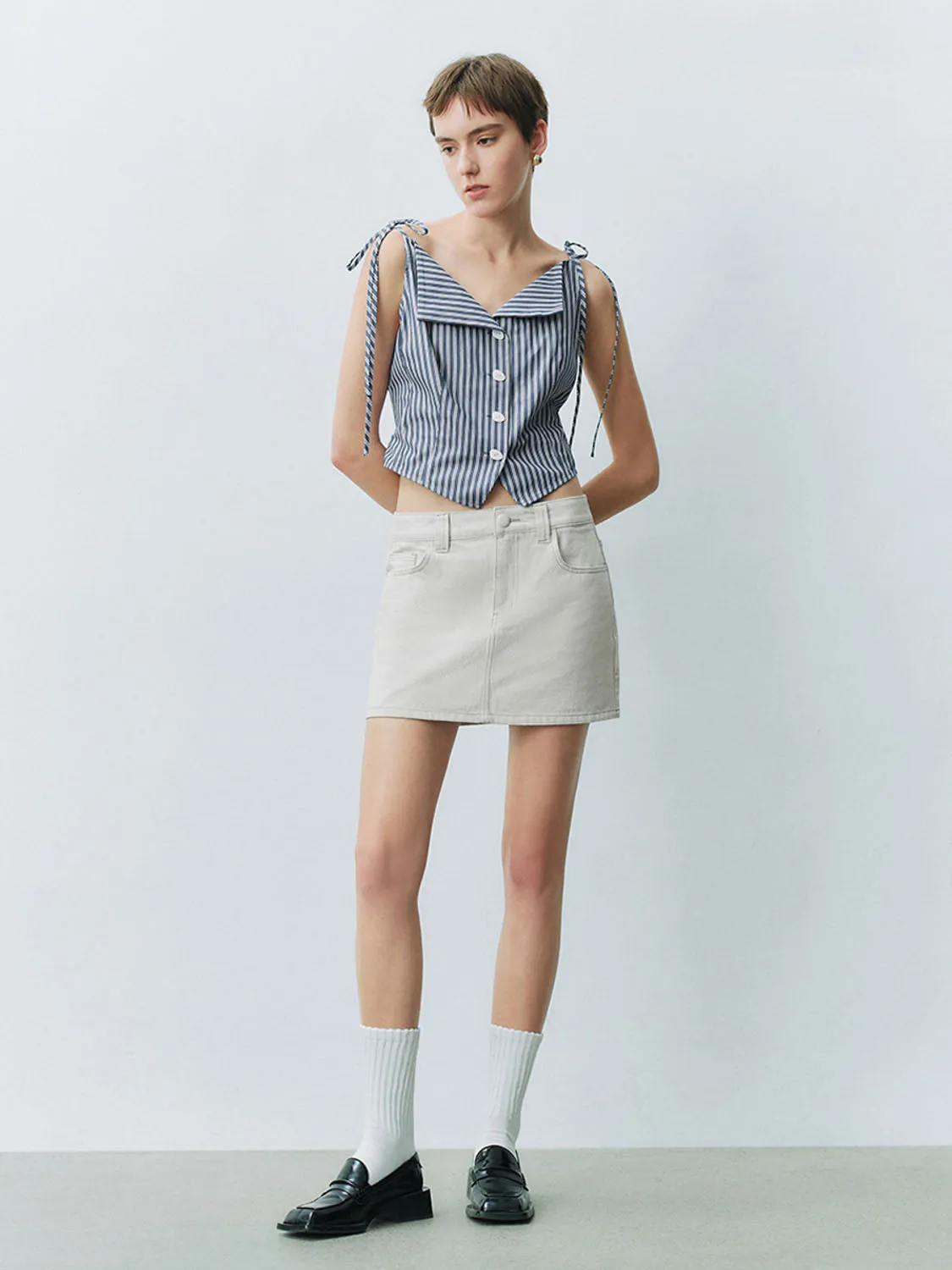 Striped Cami Sleeveless Shirts sold by Urban Revivo product image thumbnail 4