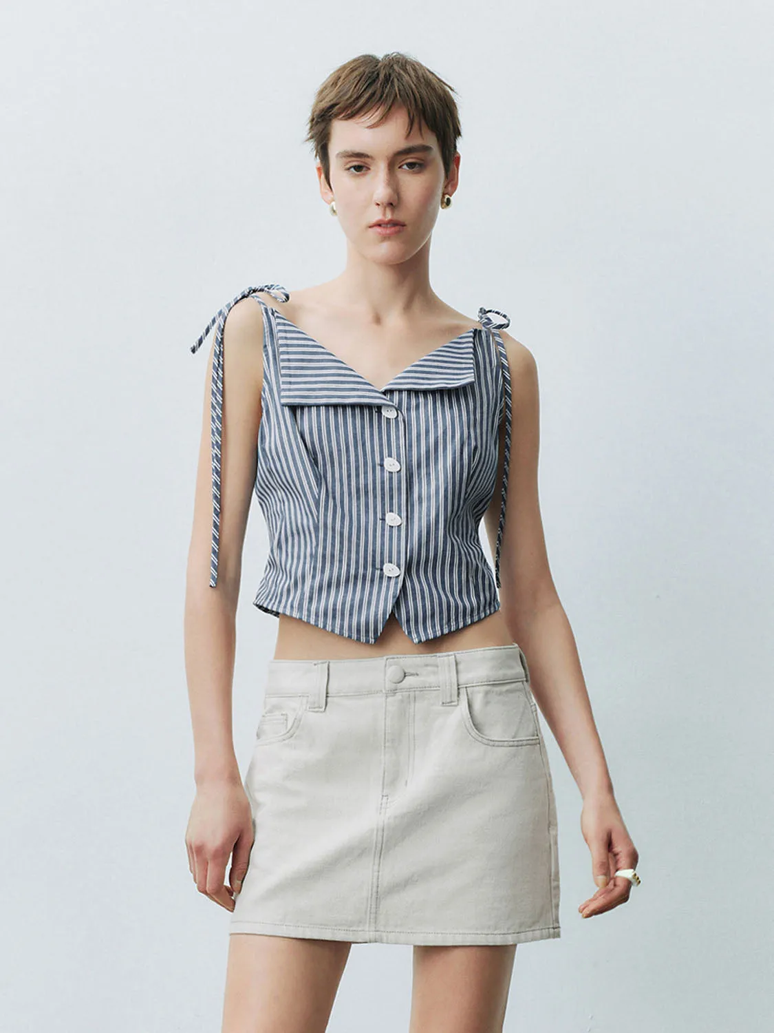 Striped Cami Sleeveless Shirts sold by Urban Revivo