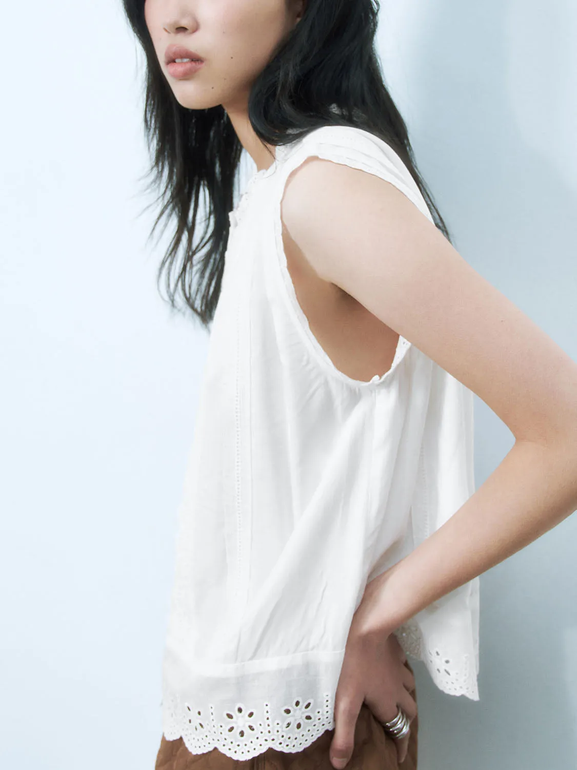 Sleeveless Crochet Shirts sold by Urban Revivo product image thumbnail 2