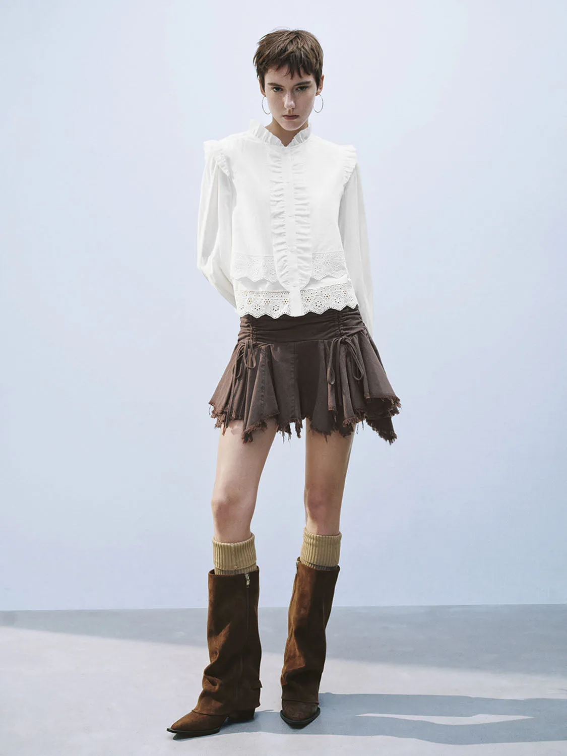 Ruffle Hem Shirts sold by Urban Revivo product image thumbnail 4