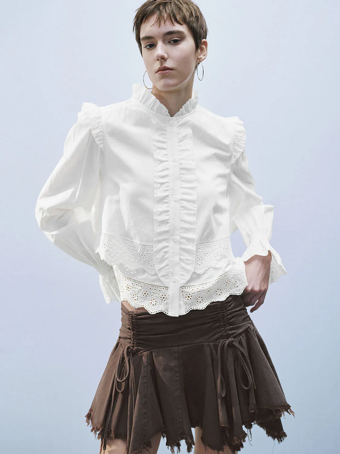 Ruffle Hem Shirts sold by Urban Revivo product image thumbnail 3