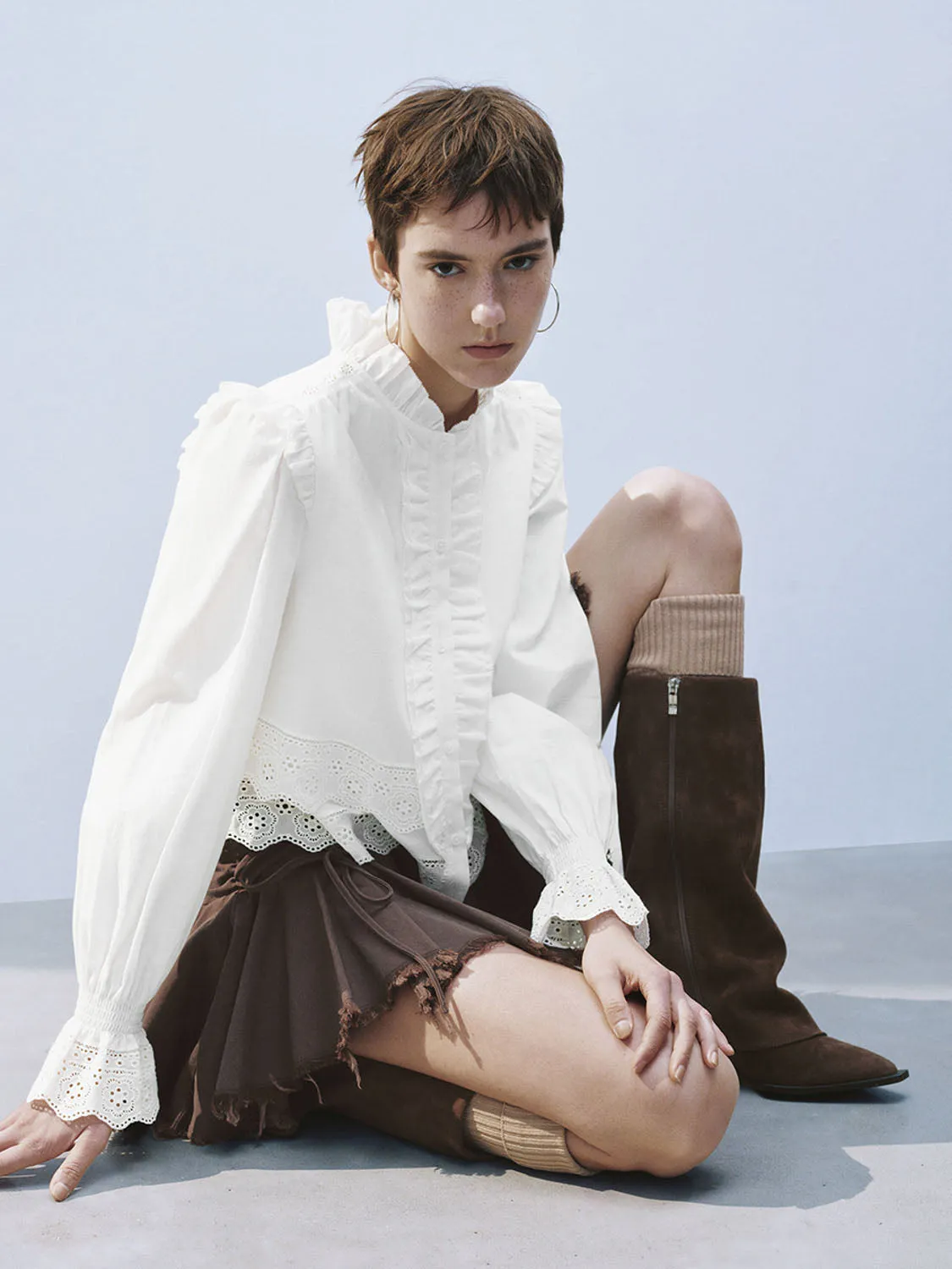 Ruffle Hem Shirts sold by Urban Revivo