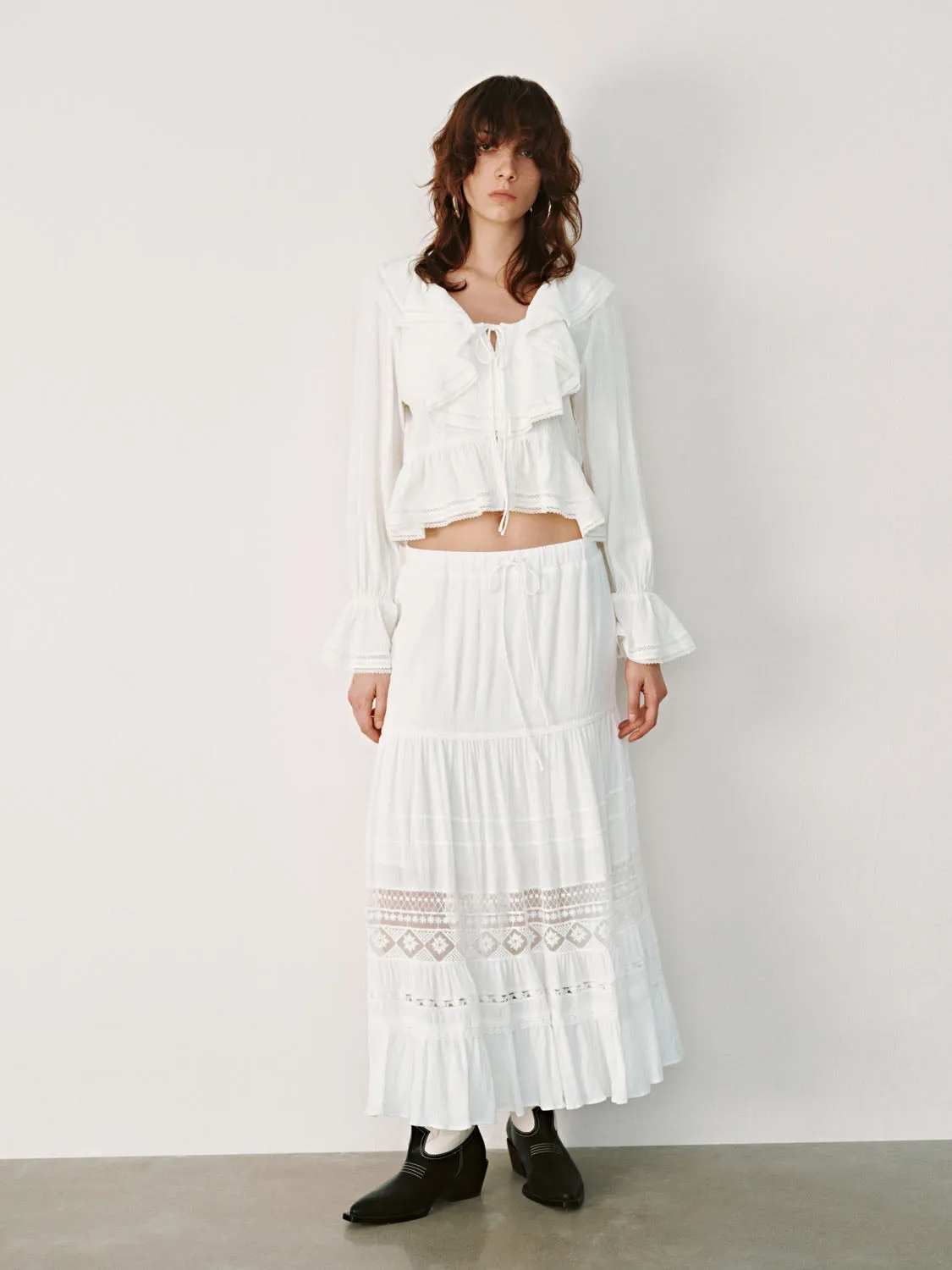 Ruffle Hem Long Sleeve Shirts sold by Urban Revivo product image thumbnail 3