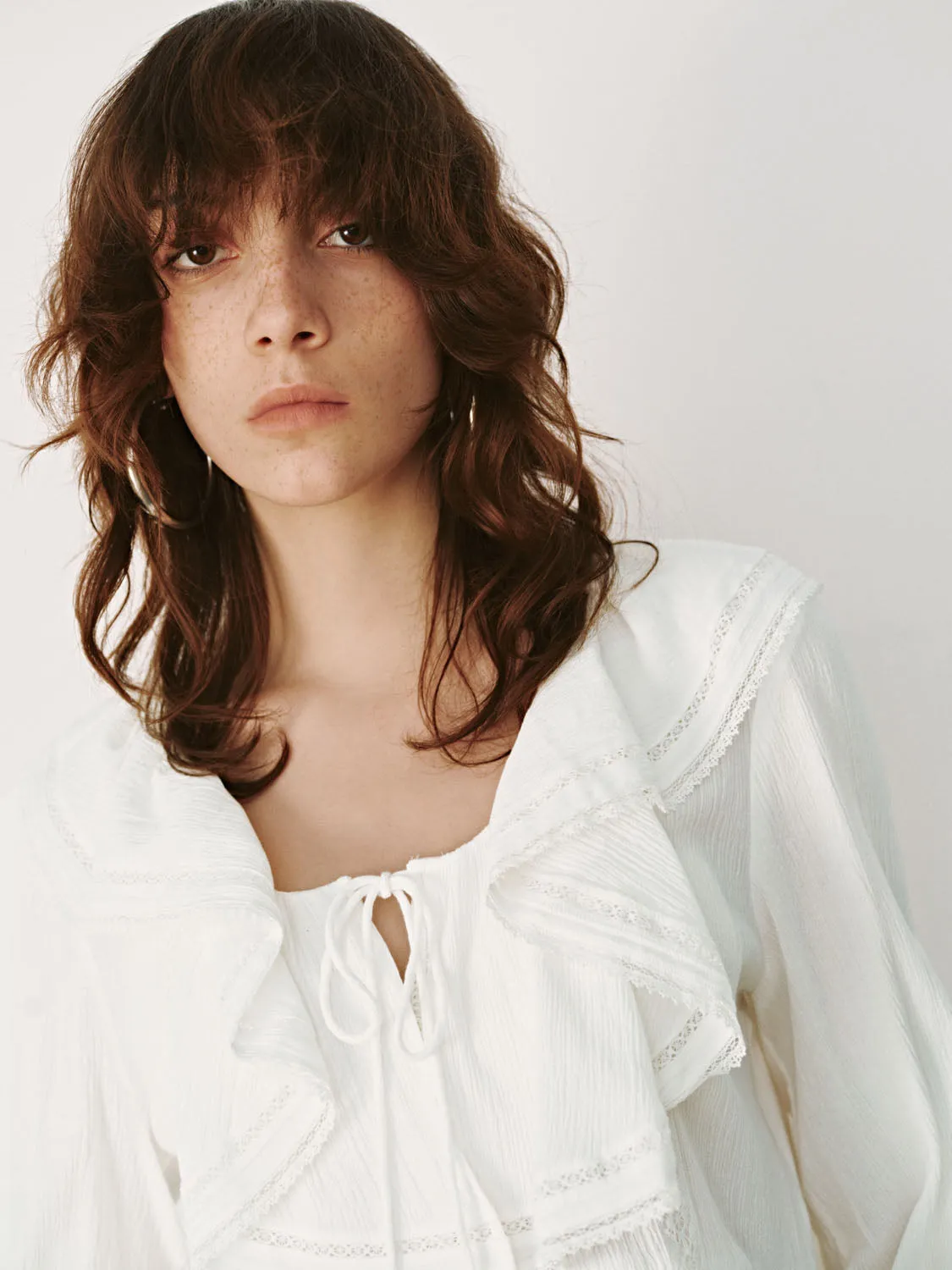 Ruffle Hem Long Sleeve Shirts sold by Urban Revivo product image thumbnail 4