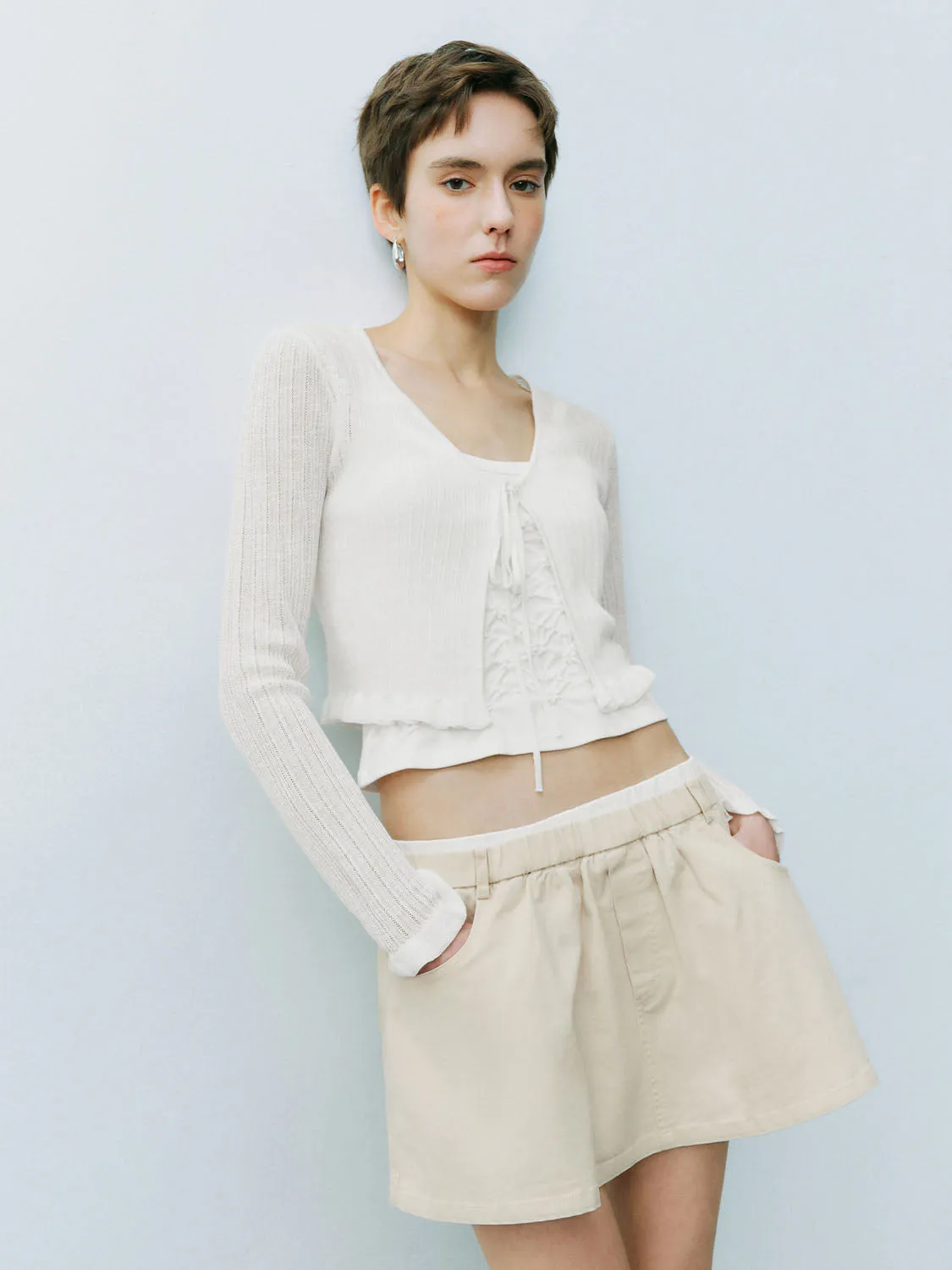 Ruffle Hem Knitted Cardigans sold by Urban Revivo