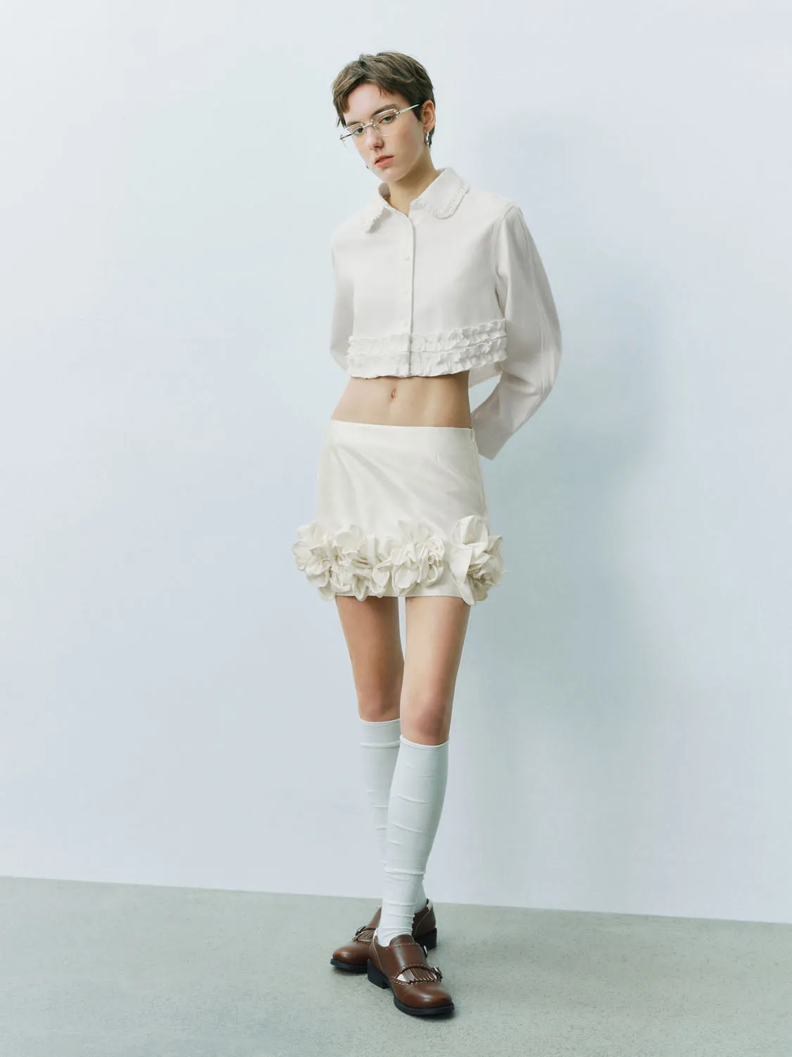 Ruffle Hem Denim Shirts sold by Urban Revivo product image thumbnail 5