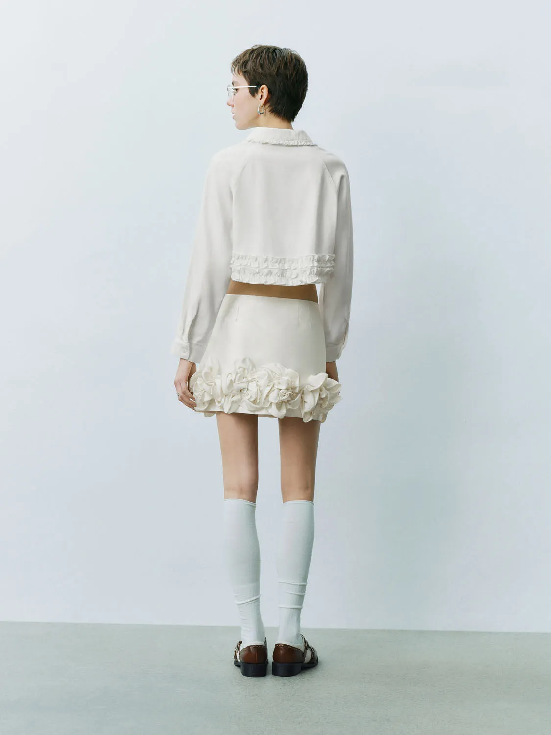 Ruffle Hem Denim Shirts sold by Urban Revivo product image thumbnail 3