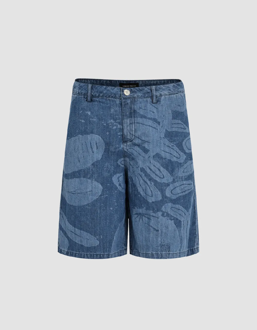Printed Denim Shorts sold by Urban Revivo