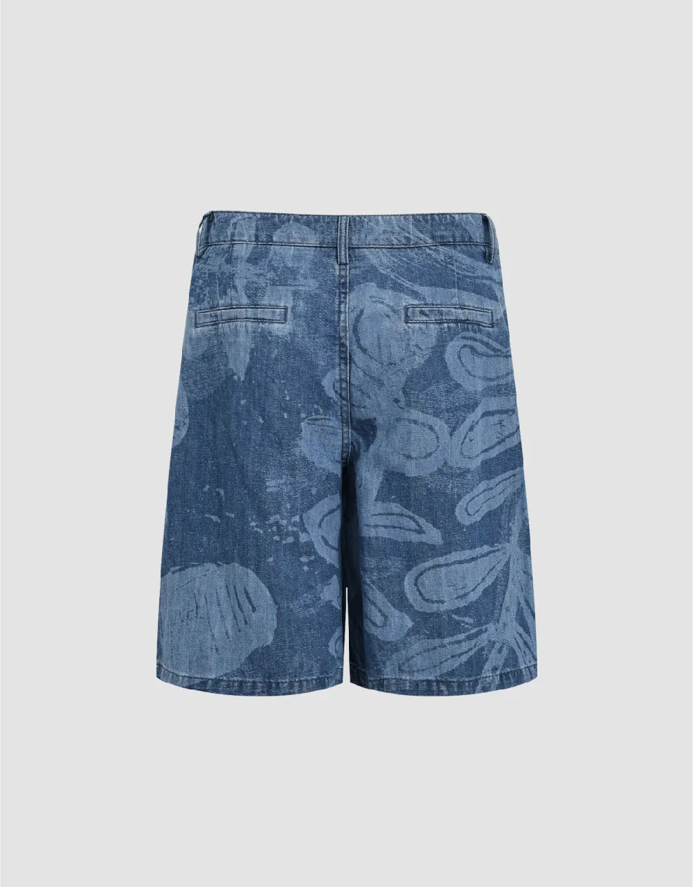 Printed Denim Shorts sold by Urban Revivo product image thumbnail 2