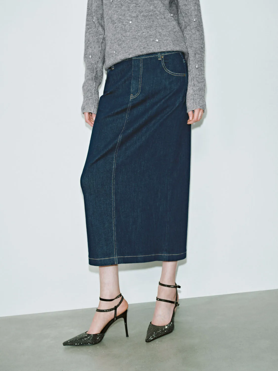 Midi Denim Skirts sold by Urban Revivo product image thumbnail 3