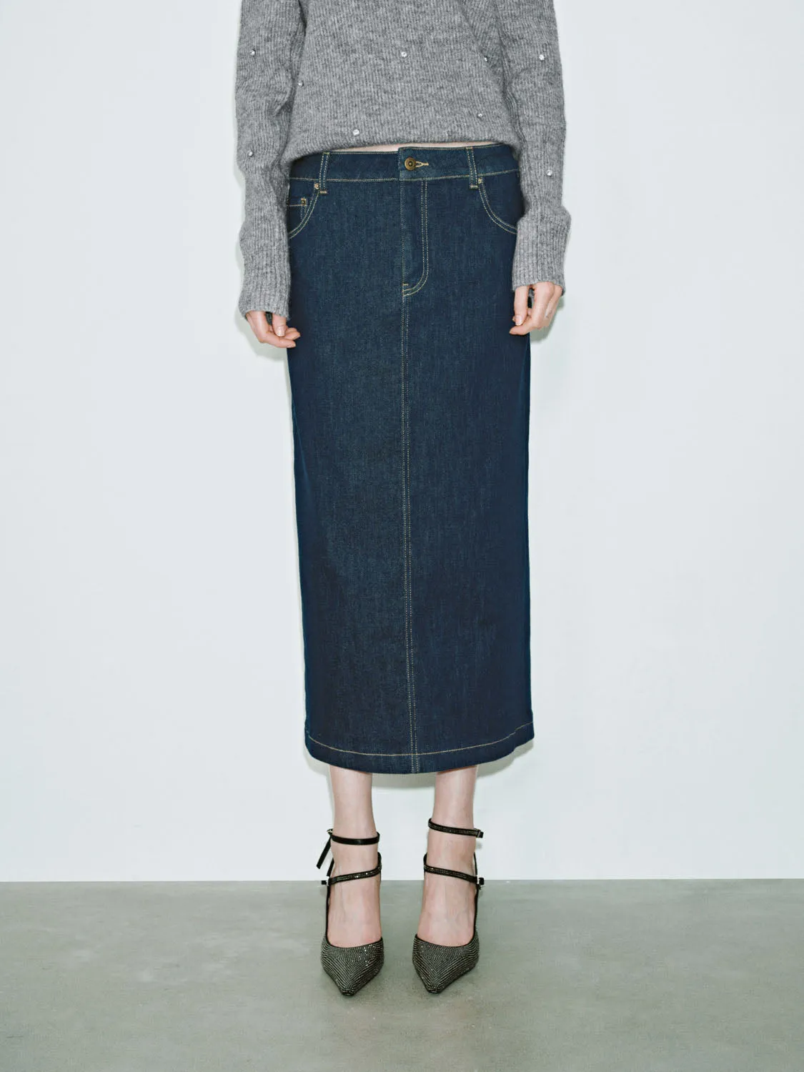 Midi Denim Skirts sold by Urban Revivo product image thumbnail 2