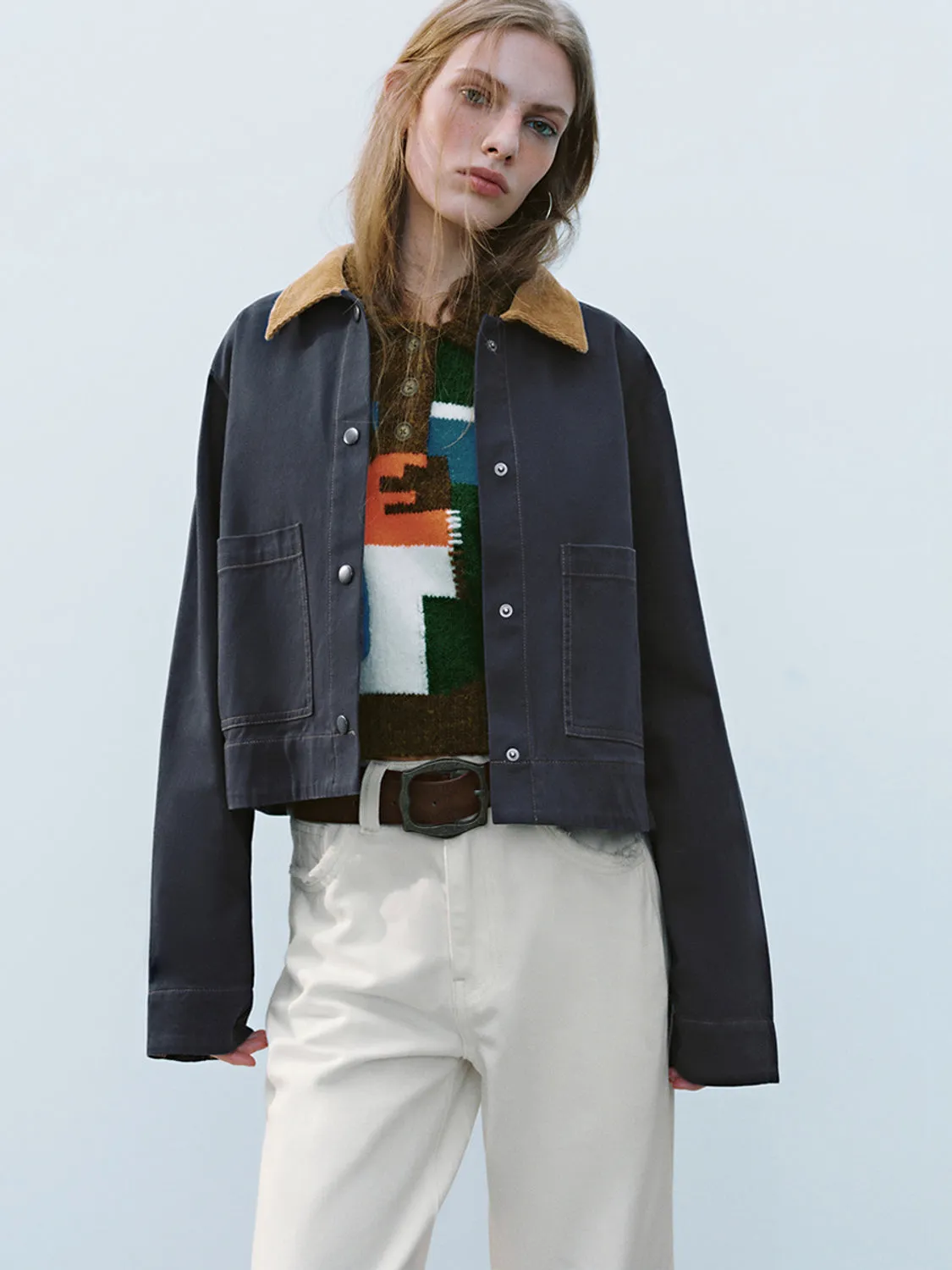 Loose Button Up Jackets sold by Urban Revivo product image thumbnail 5