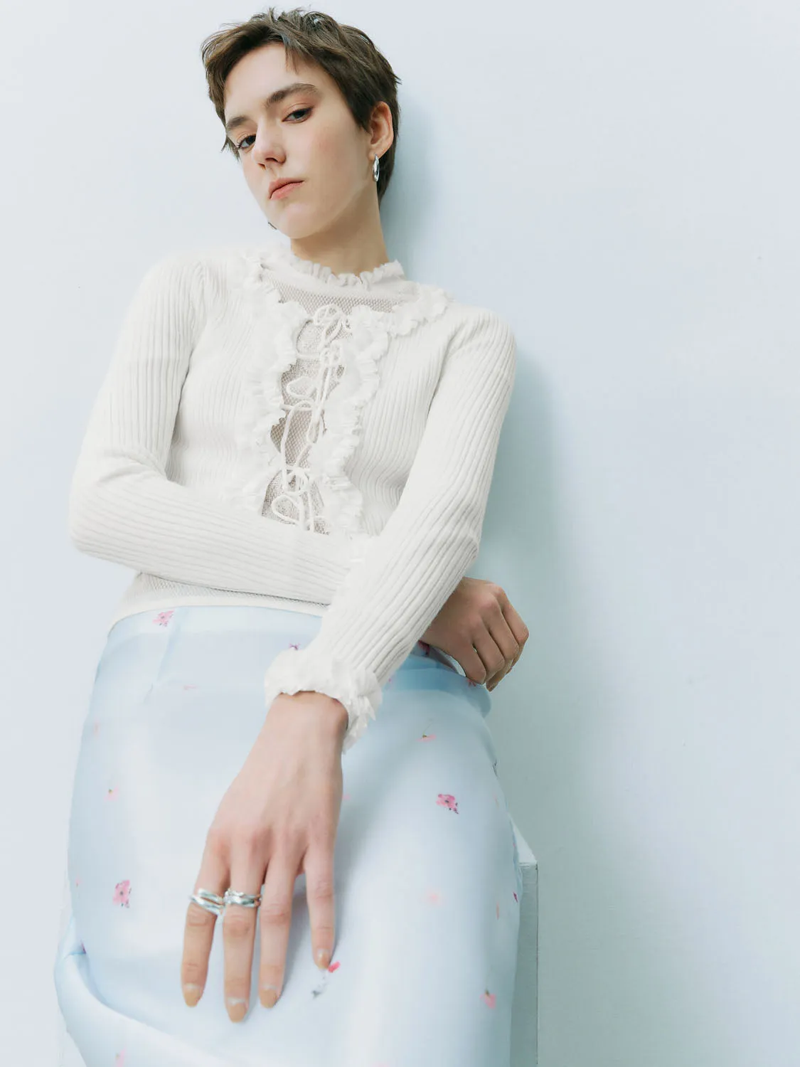 Lace Up Front Knitted Cardigans sold by Urban Revivo product image thumbnail 2