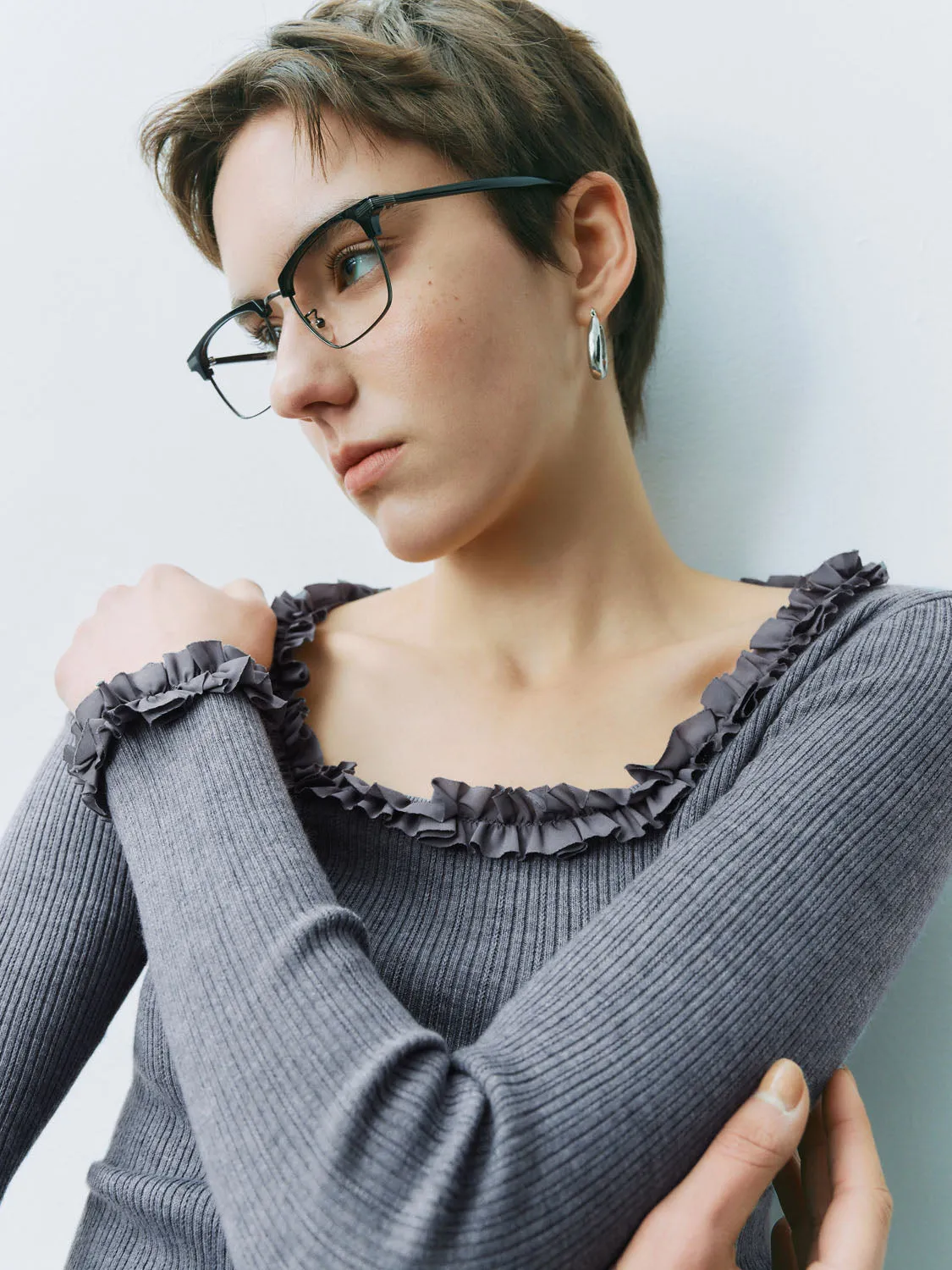 Knitted Long Sleeve T-Shirts sold by Urban Revivo product image thumbnail 4